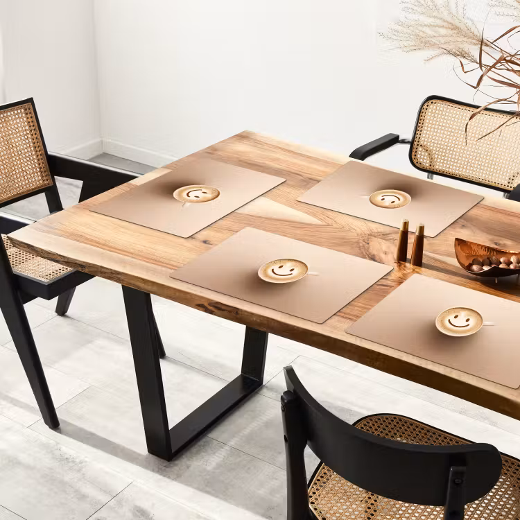 Placemat - 6 stuks - Koffie - Melkschuim - Lach - Beige — 5