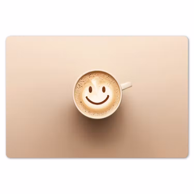Placemat - 6 stuks - Koffie - Melkschuim - Lach - Beige — 7