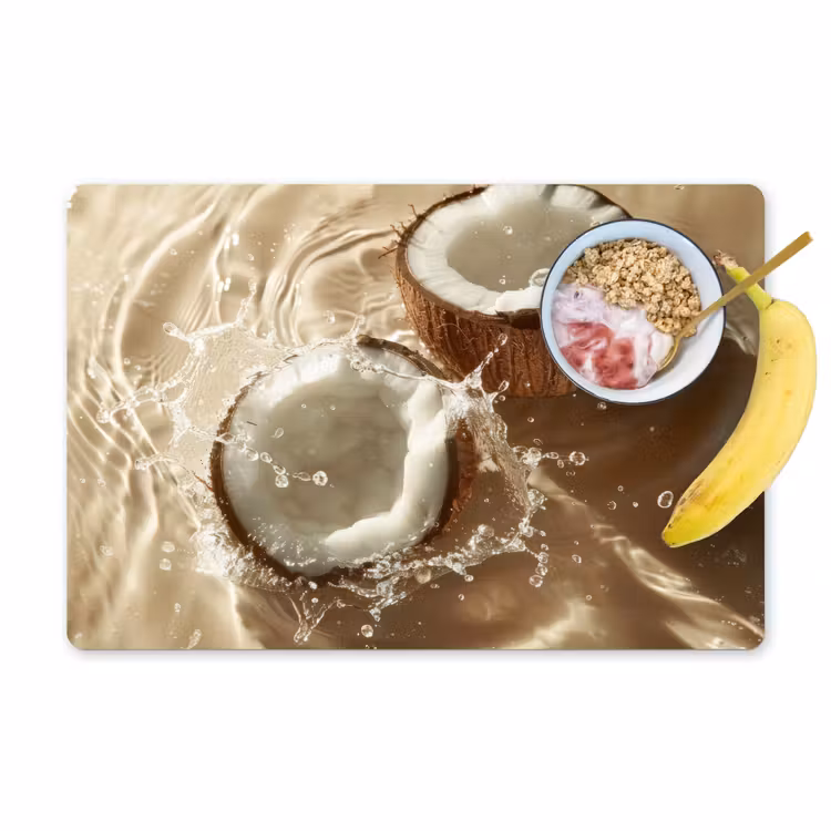 Placemat - 6 stuks - Kokosnoot - Water - Beige - Spetters — 1