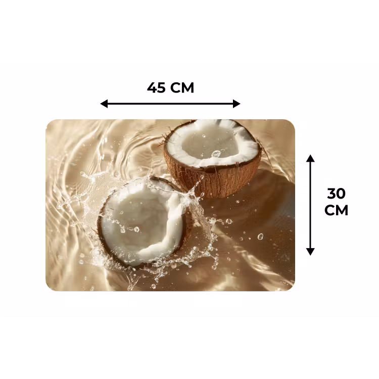 Placemat - 6 stuks - Kokosnoot - Water - Beige - Spetters — 3