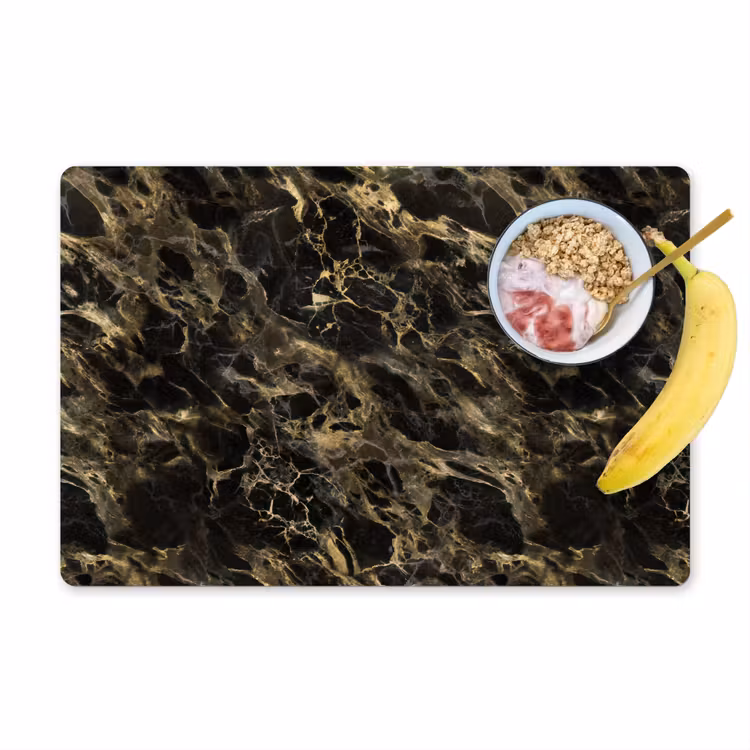 Placemat - 6 stuks - Kristal - Goud - Zwart - Marmer — 1
