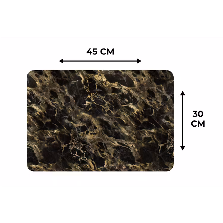 Placemat - 6 stuks - Kristal - Goud - Zwart - Marmer — 3