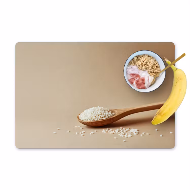 Placemat - 6 stuks - Lepel - Rijst - Hout - Beige — 1