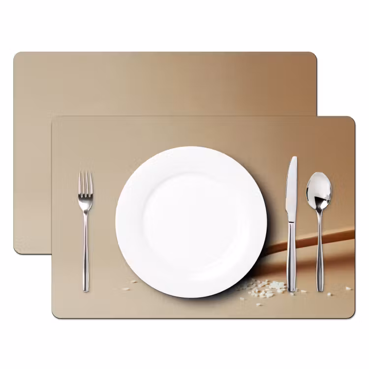 Placemat - 6 stuks - Lepel - Rijst - Hout - Beige — 2