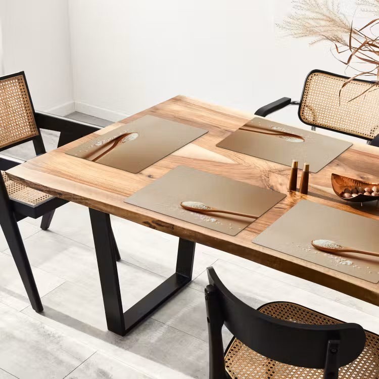 Placemat - 6 stuks - Lepel - Rijst - Hout - Beige — 5