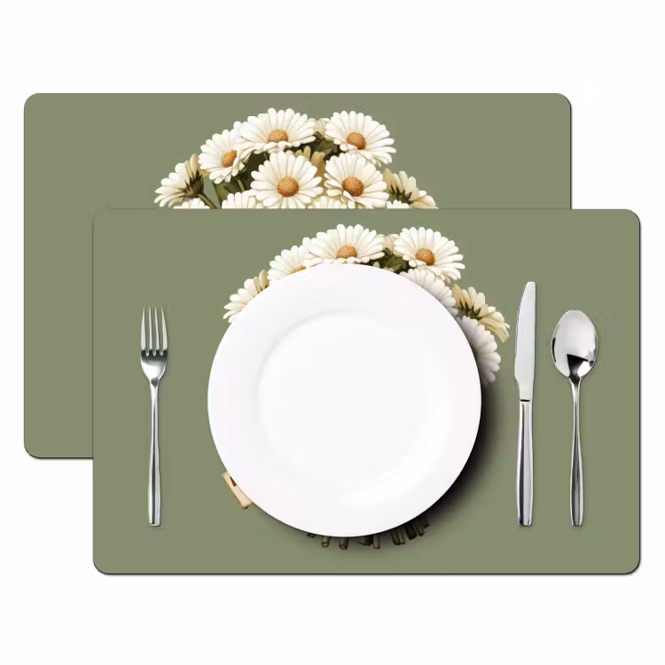 Placemat - 6 stuks - Lint - Boeket - Groen - Quote — 2