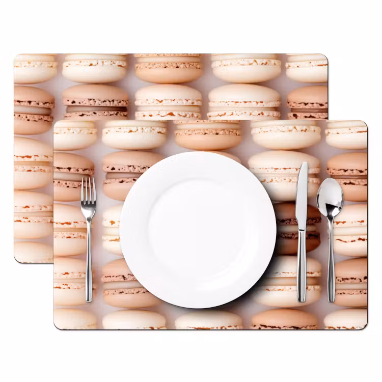 Placemat - 6 stuks - Macarons - Beige - Bruin — 2