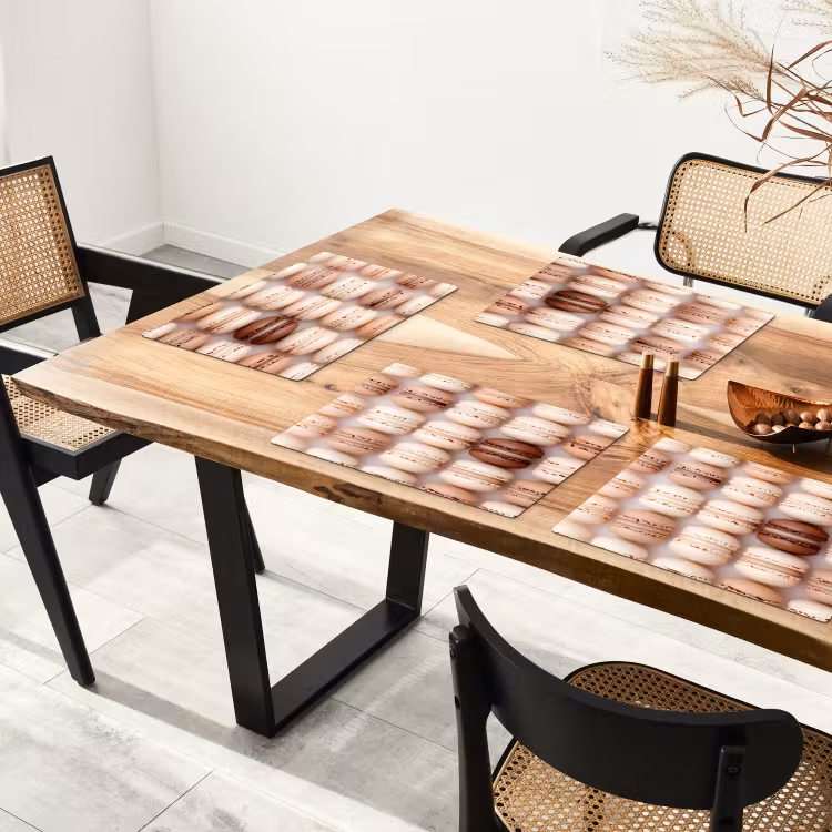 Placemat - 6 stuks - Macarons - Beige - Bruin — 5