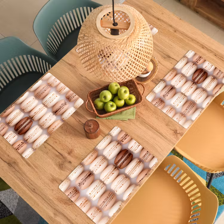 Placemat - 6 stuks - Macarons - Beige - Bruin — 6