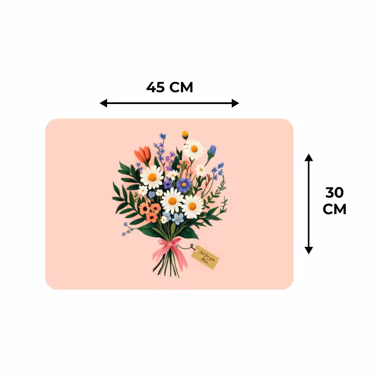 Placemat - 6 stuks - Margrieten - Boeket - Strikje - Roze — 3