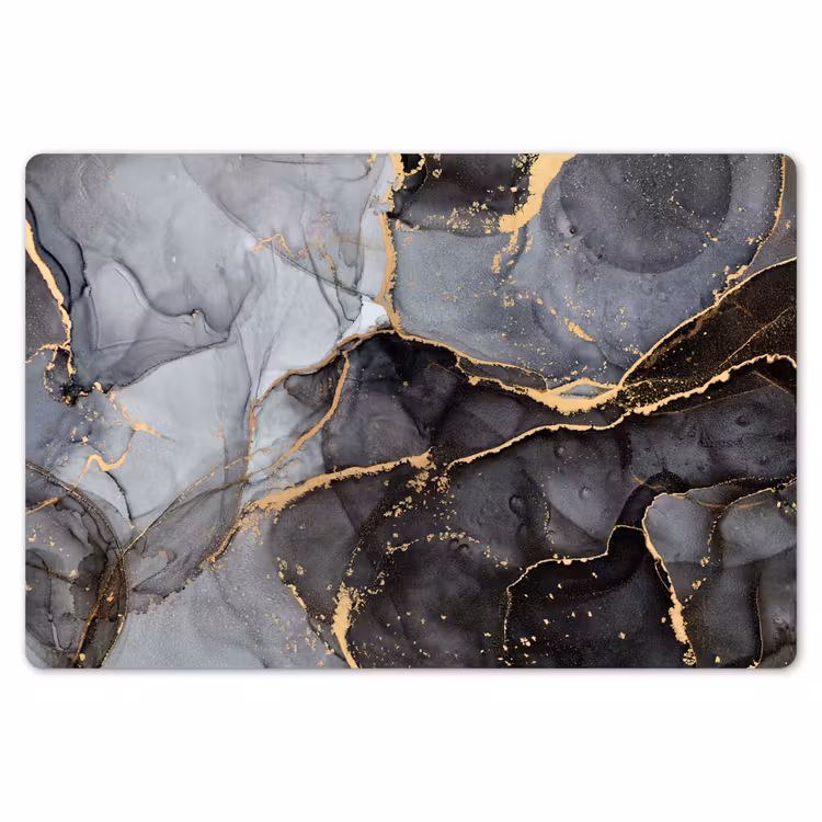 Placemat - 6 stuks - Marmer - Abstract - Goud - Grijs — 7