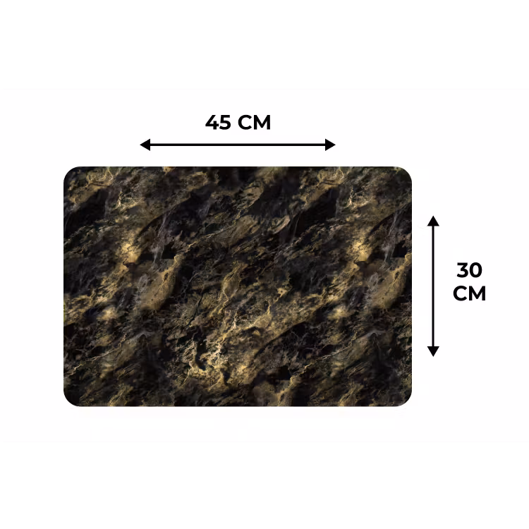 Placemat - 6 stuks - Marmer - Zwart - Goud — 3