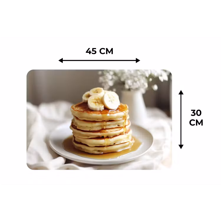 Placemat - 6 stuks - Pannenkoeken - Banaan - Siroop - Wit - Beige — 3