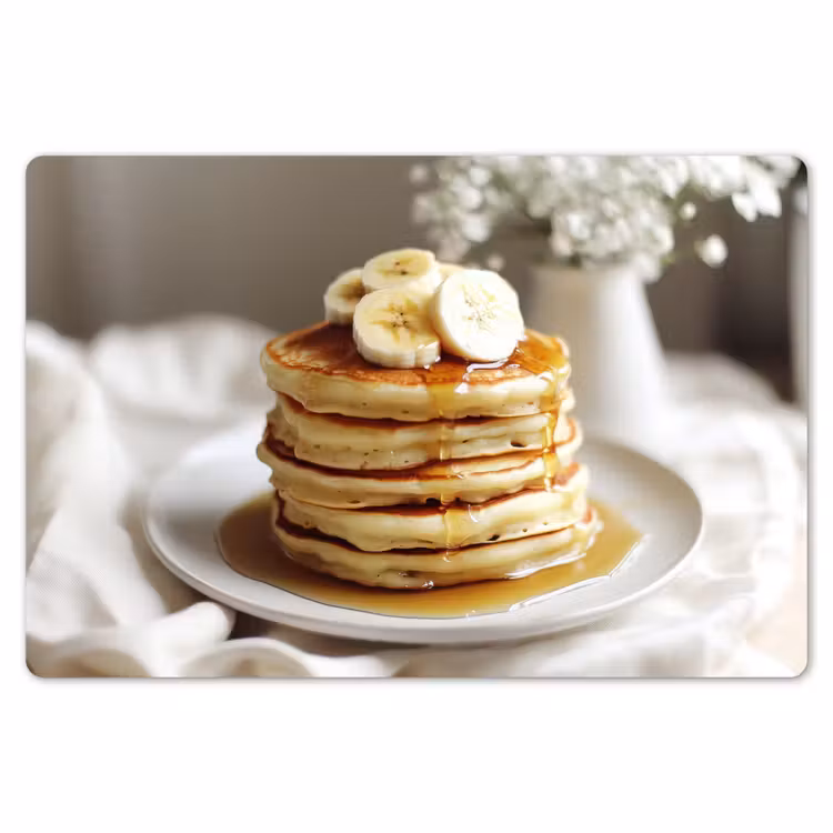 Placemat - 6 stuks - Pannenkoeken - Banaan - Siroop - Wit - Beige — 7