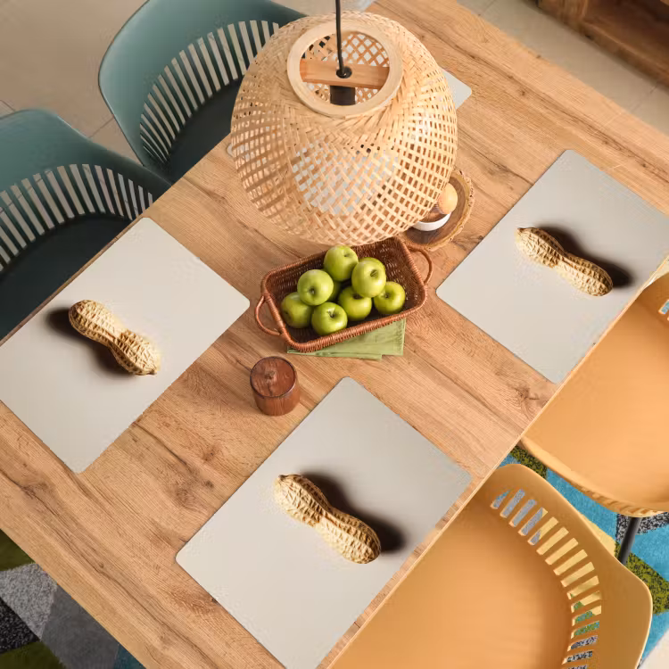 Placemat - 6 stuks - Pinda - Ruw - Beige — 6