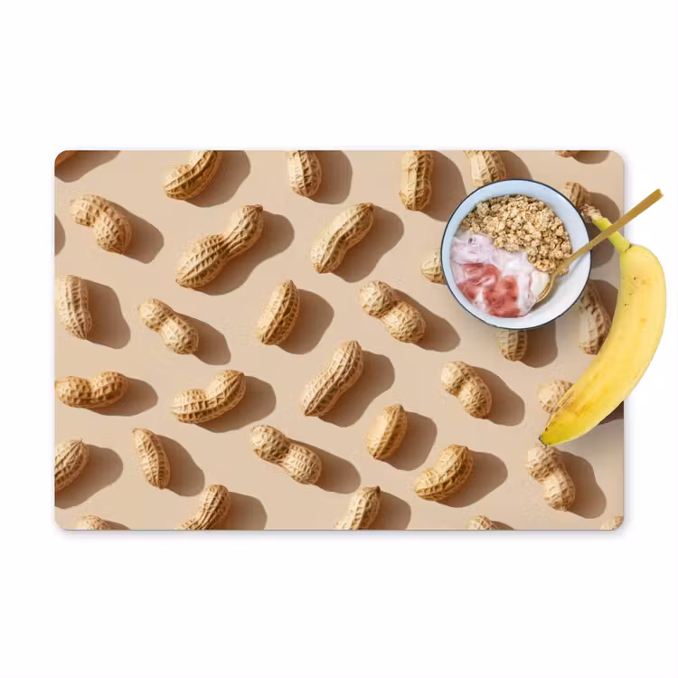 Placemat - 6 stuks - Pinda's - Patroon - Beige — 1