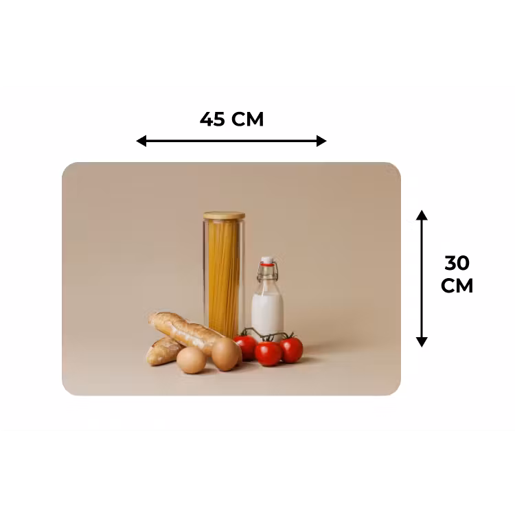 Placemat - 6 stuks - Spaghetti - Melk - Tomaten - Eieren - Brood — 3