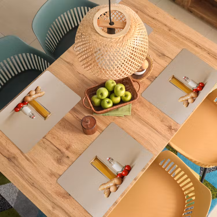 Placemat - 6 stuks - Spaghetti - Melk - Tomaten - Eieren - Brood — 6