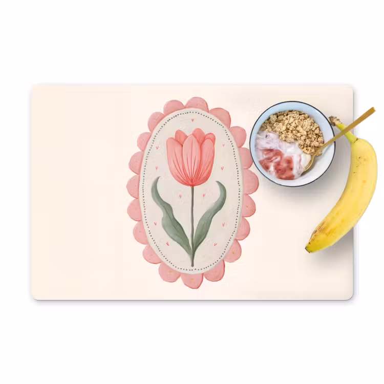 Placemat - 6 stuks - Tulp - Lijst - Ovaal - Illustratie — 1
