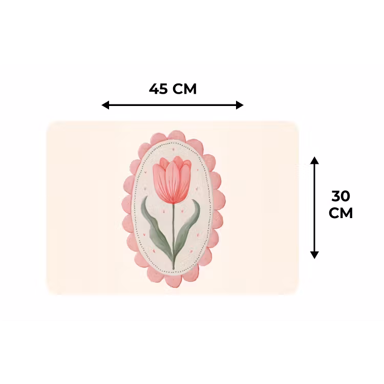 Placemat - 6 stuks - Tulp - Lijst - Ovaal - Illustratie — 3