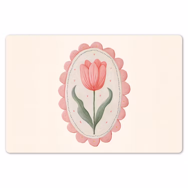 Placemat - 6 stuks - Tulp - Lijst - Ovaal - Illustratie — 7