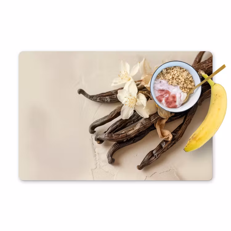 Placemat - 6 stuks - Vanille - Bloemen - Beige — 1