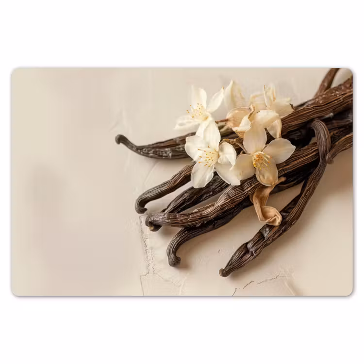 Placemat - 6 stuks - Vanille - Bloemen - Beige — 7