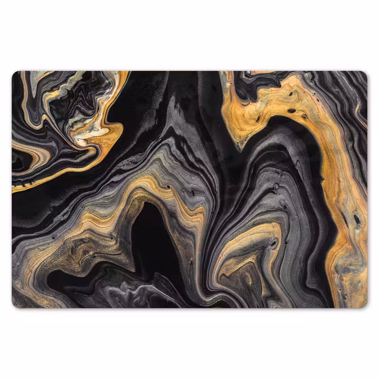 Placemat - 6 stuks - Versmelting van Zwart en Goud — 7