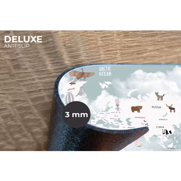 Placemat - 6 stuks - Wereldkaart - Kind - Vliegtuig — 4