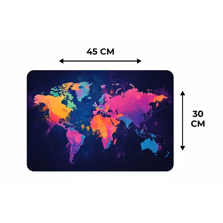 Placemat - 6 stuks - Wereldkaart - Kleurrijk - Graffiti — 3