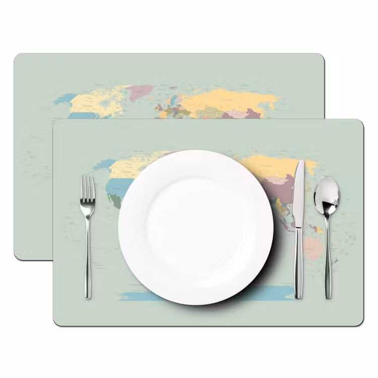 Placemat - 6 stuks - Wereldkaart - Realistisch - Kaart — 2