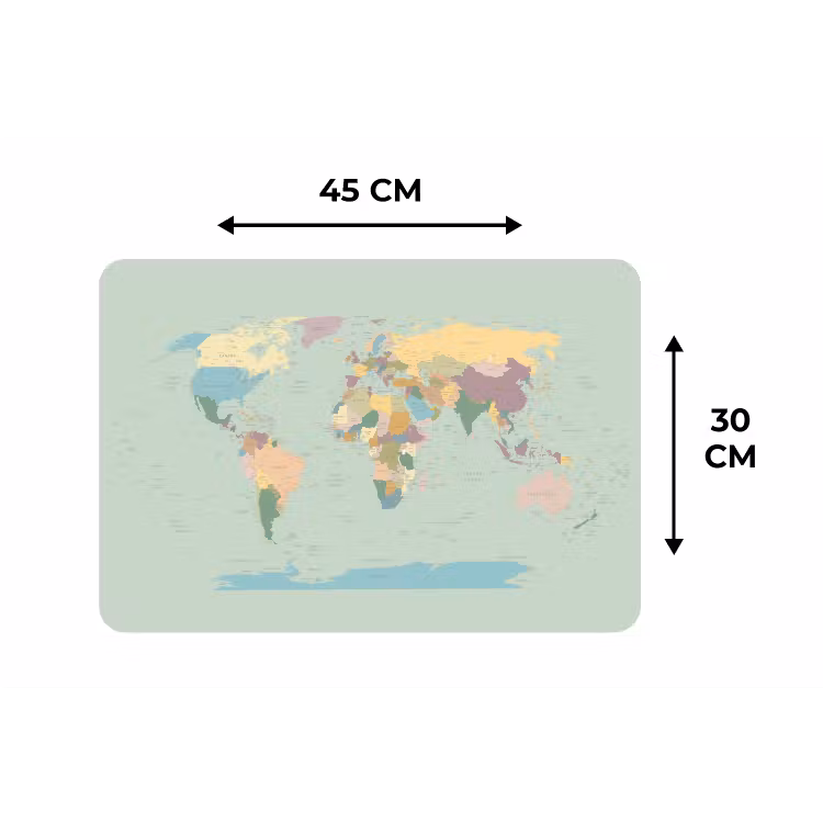 Placemat - 6 stuks - Wereldkaart - Realistisch - Kaart — 3