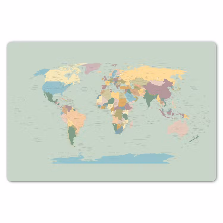 Placemat - 6 stuks - Wereldkaart - Realistisch - Kaart — 7