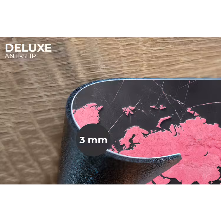 Placemat - 6 stuks - Wereldkaart - Roze - Marmer — 4