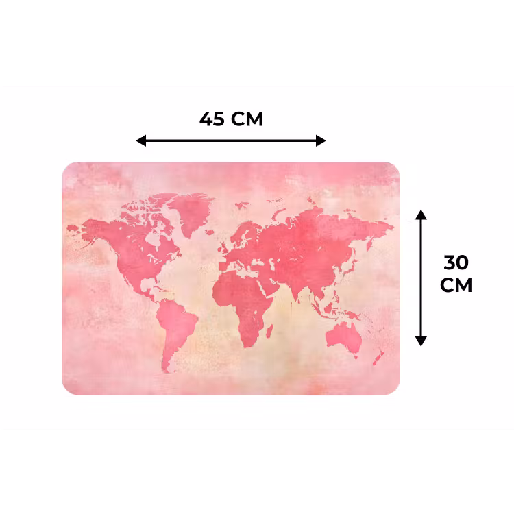Placemat - 6 stuks - Wereldkaart - Roze - Vaag — 3