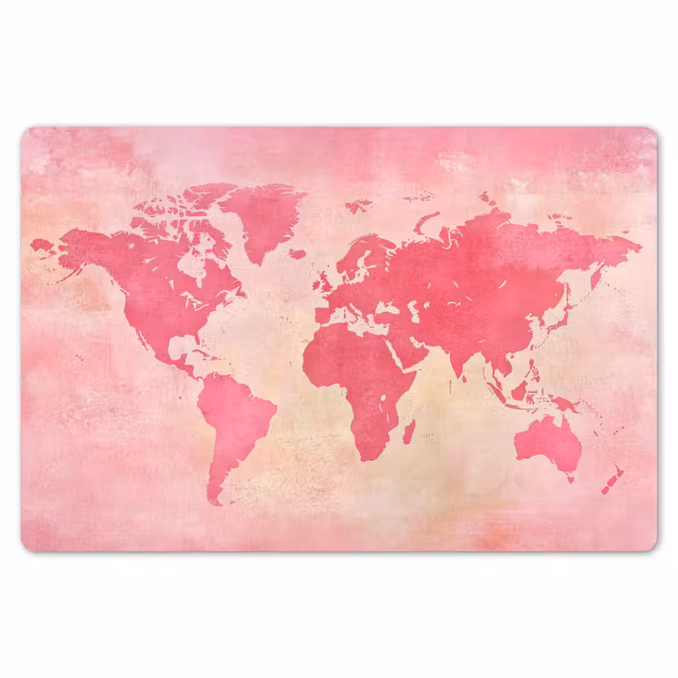 Placemat - 6 stuks - Wereldkaart - Roze - Vaag — 7