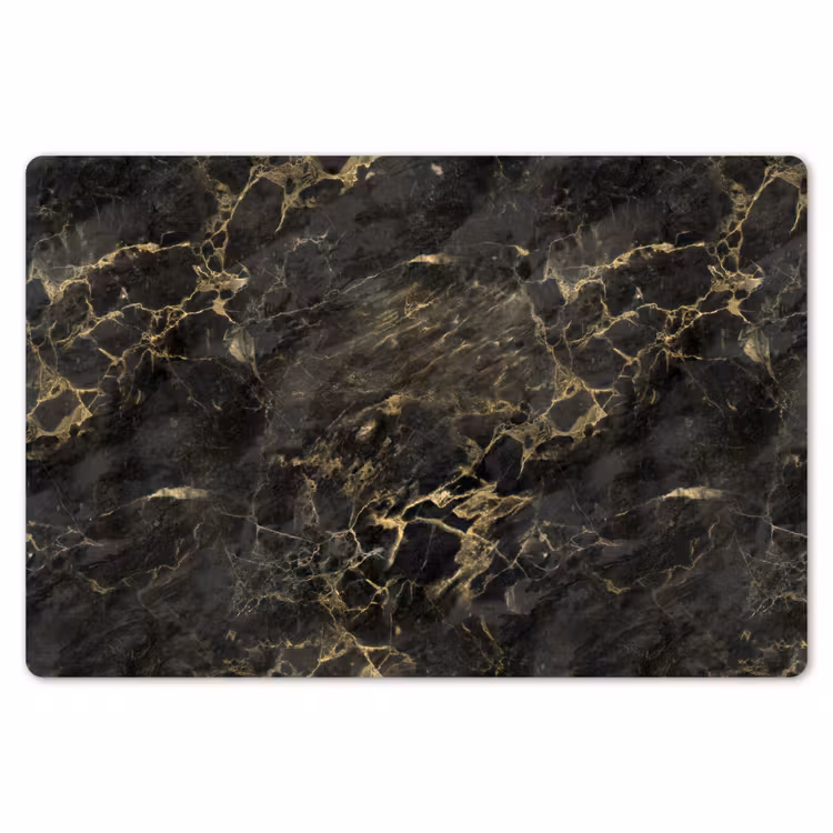 Placemat - 6 stuks - Zwart - Marmer - Goud - Nerf — 7