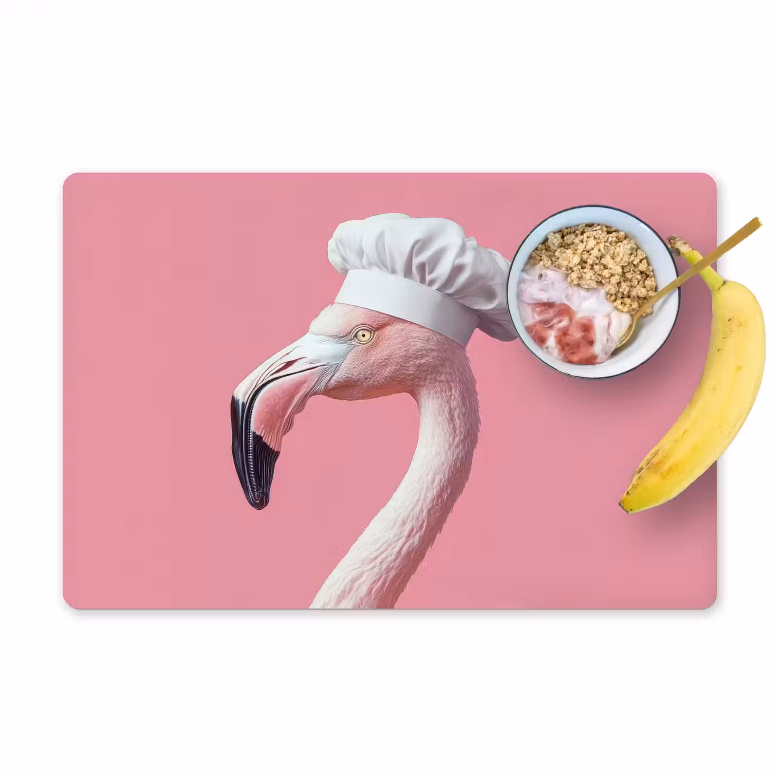 Placemat - 6 stuks - Flamingo - Roze - Koksmuts - Vogel — 1