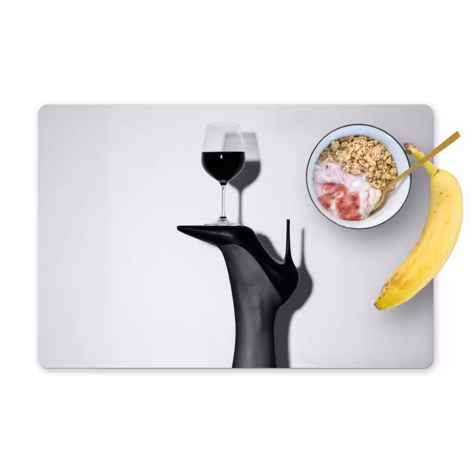 Placemat - 6 stuks - Hak - Wijn - Minimalistisch - Zwart — 1