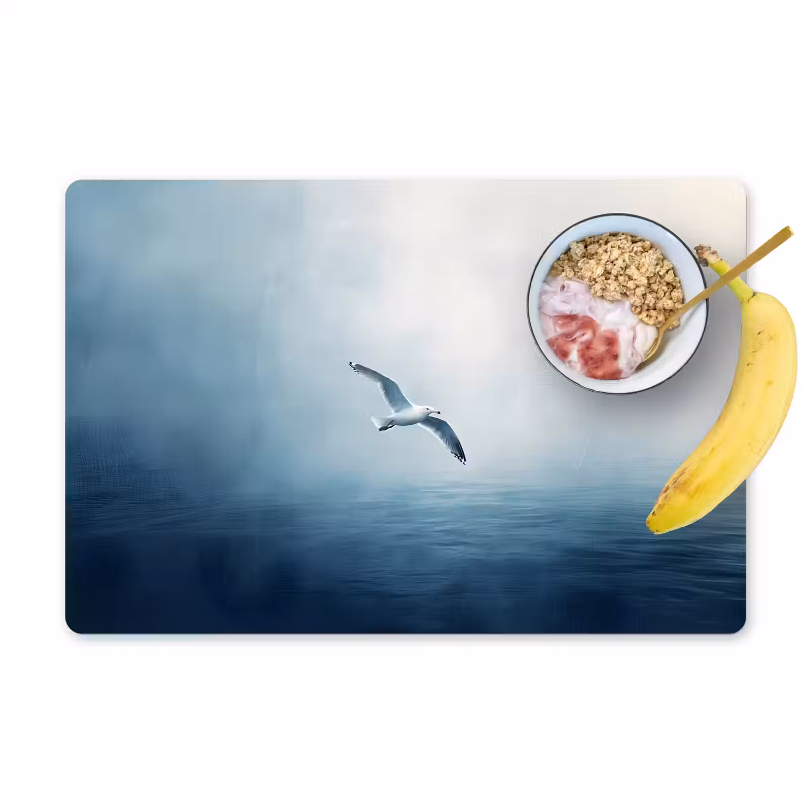 Placemat - 6 stuks - Meeuw - Wit - Zee - Mistig — 1