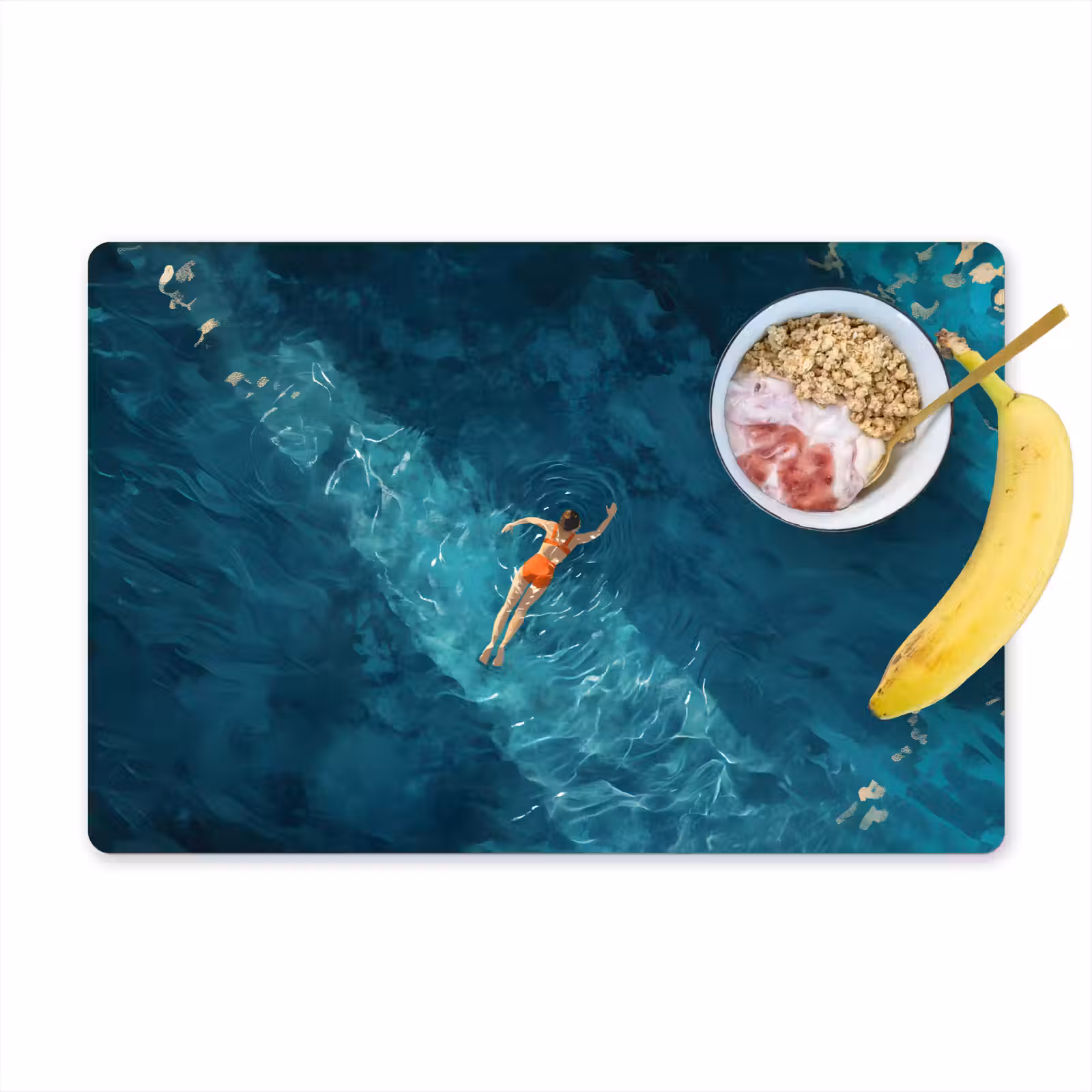 Placemat - 6 stuks - Vrouw - Water - Bikini - Oranje — 1