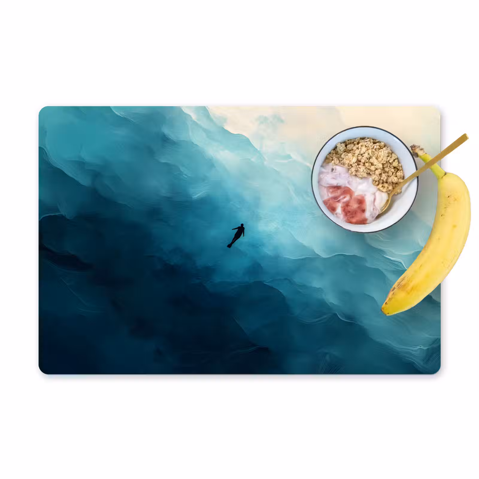Placemat - 6 stuks - Zee - Silhouet - Abstract - Blauw — 1
