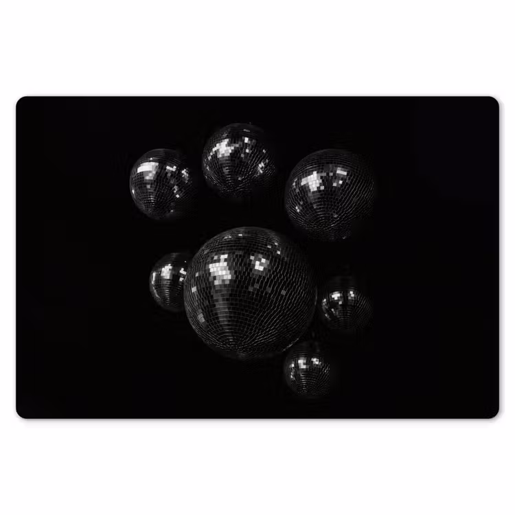 Placemat - 6 stuks - Discoballen - Minimalistisch - Zwart — 7