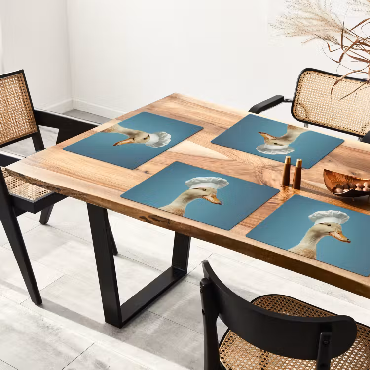 Placemat - 6 stuks - Eend - Koksmuts - Cute - Vogel — 5