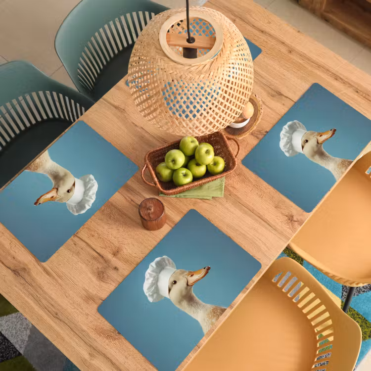 Placemat - 6 stuks - Eend - Koksmuts - Cute - Vogel — 6