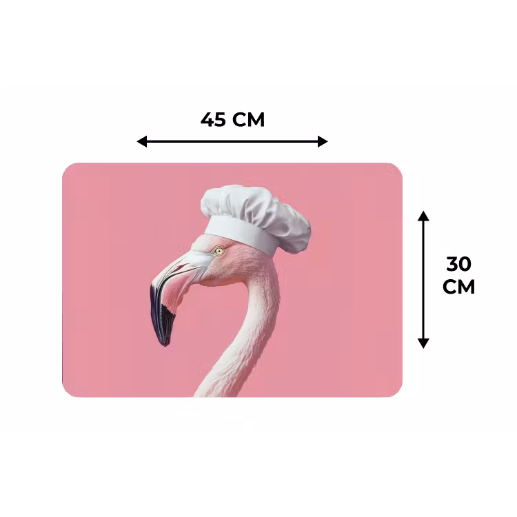 Placemat - 6 stuks - Flamingo - Roze - Koksmuts - Vogel — 3
