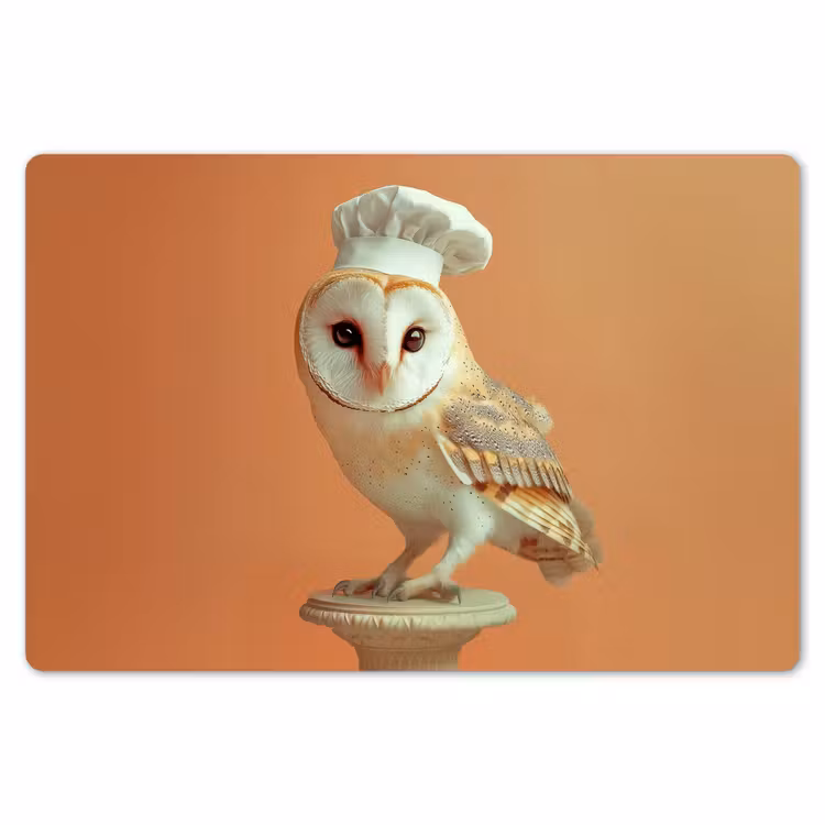 Placemat - 6 stuks - Kerkuil - Koksmuts - Oranje - Vogel — 7