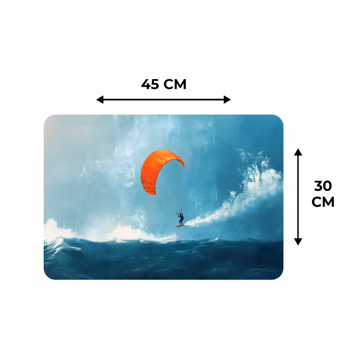 Placemat - 6 stuks - Kitesurfer - Oranje - Zee - Lucht — 3