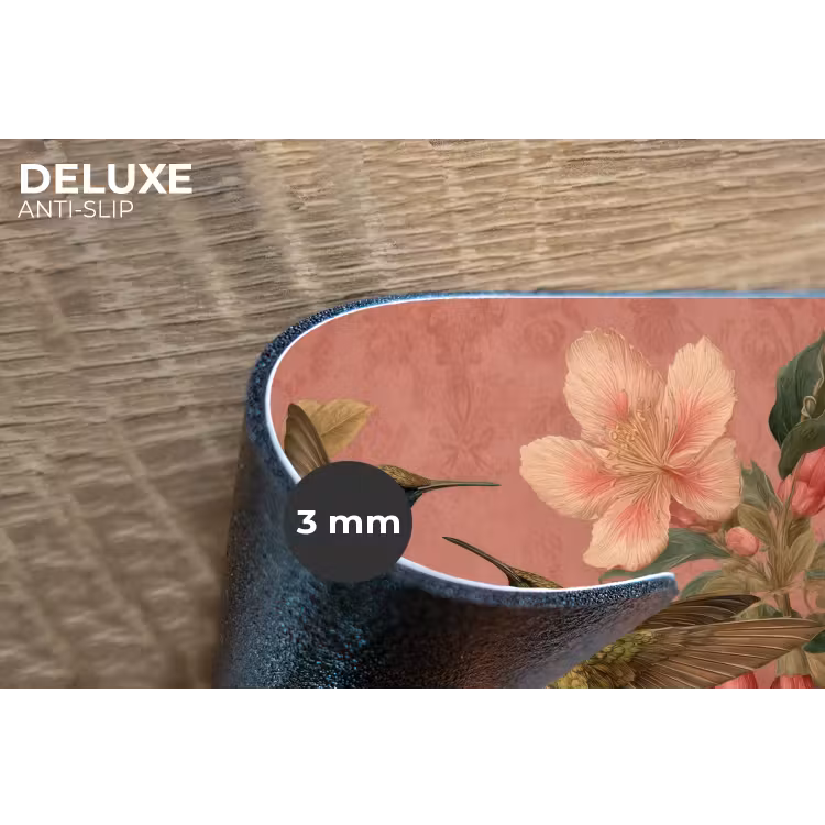 Placemat - 6 stuks - Kolibries - Bloemen - Groen - Roze — 4