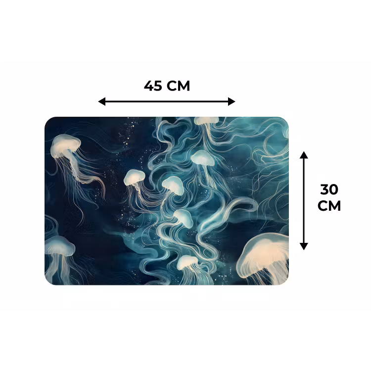 Placemat - 6 stuks - Kwallen - Zee - Wit - Golven — 3